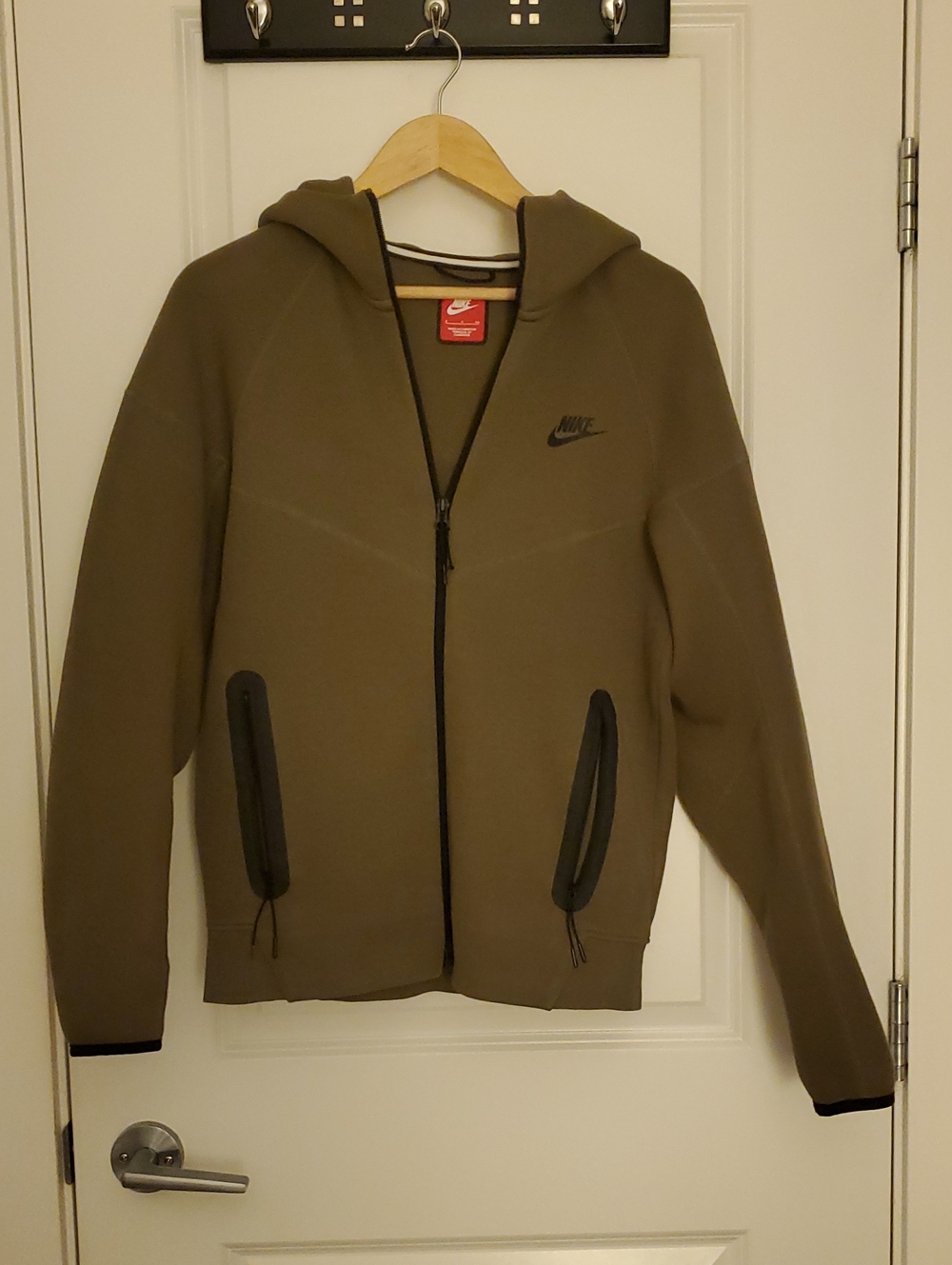 Nike Olive Green Full-Zip Hooded Performance Jacket